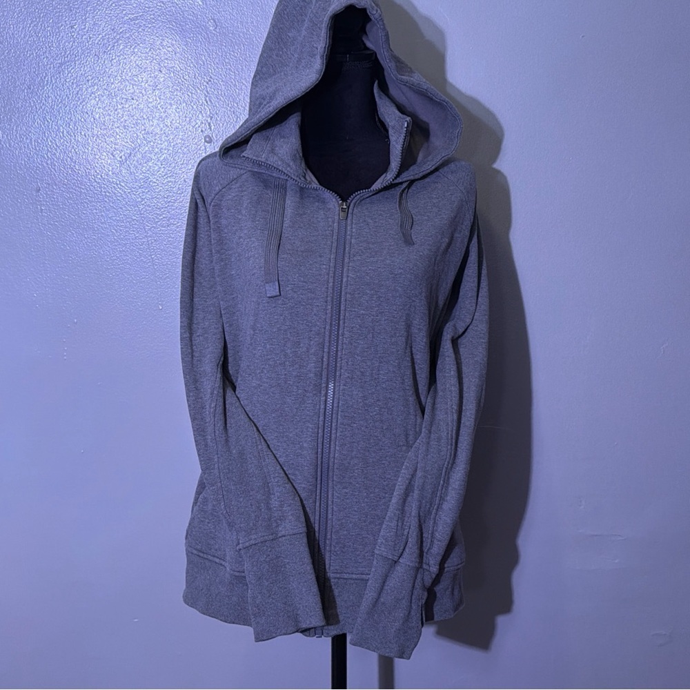 Athleta Triumph Hoodie Sweatshirt Womens Light Fog Grey - Picture 8 of 14
